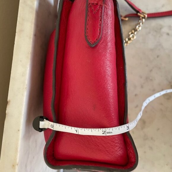 PAUL COSTELLOE Vintage Red Leather Satchel/Shoulder Bag Purse - Picture 16 of 17